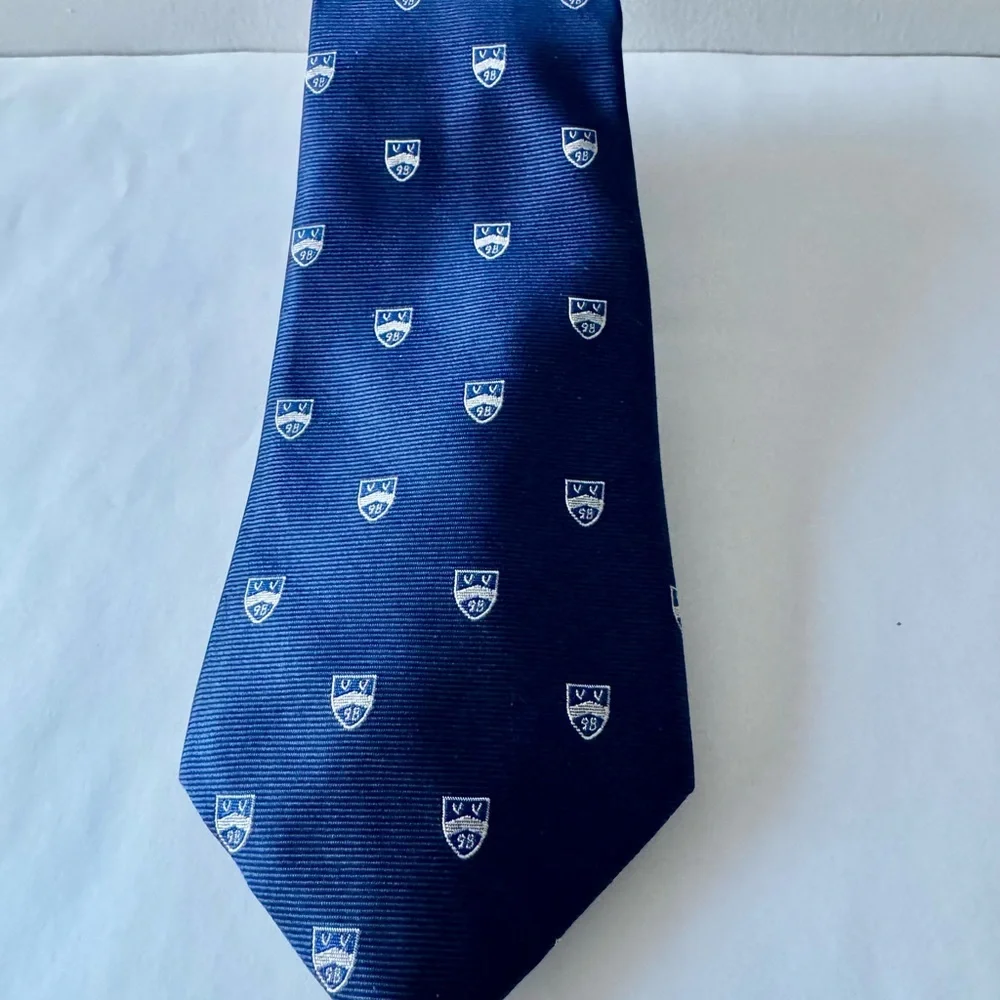 Vineyard Vines Navy Blue Kids Tie with Shield Pattern